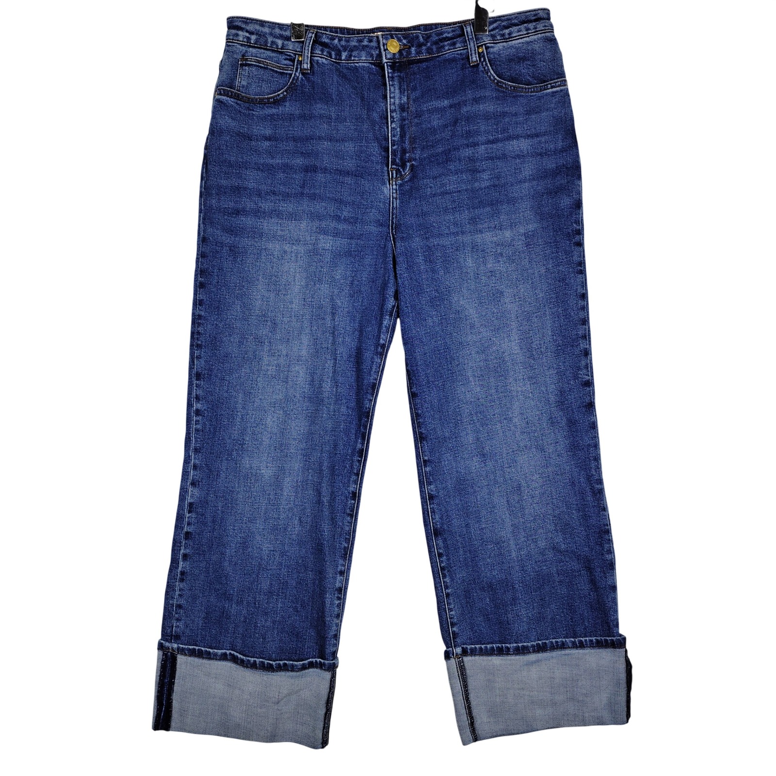 Kut From The Kloth Sienna Wide Leg High Rise Blue Denim Jeans Womens 16 Rn 58539
